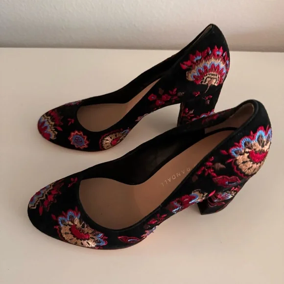 Loeffler Randall Sydnee Suede Embroidered Pumps - Picture 3 of 8